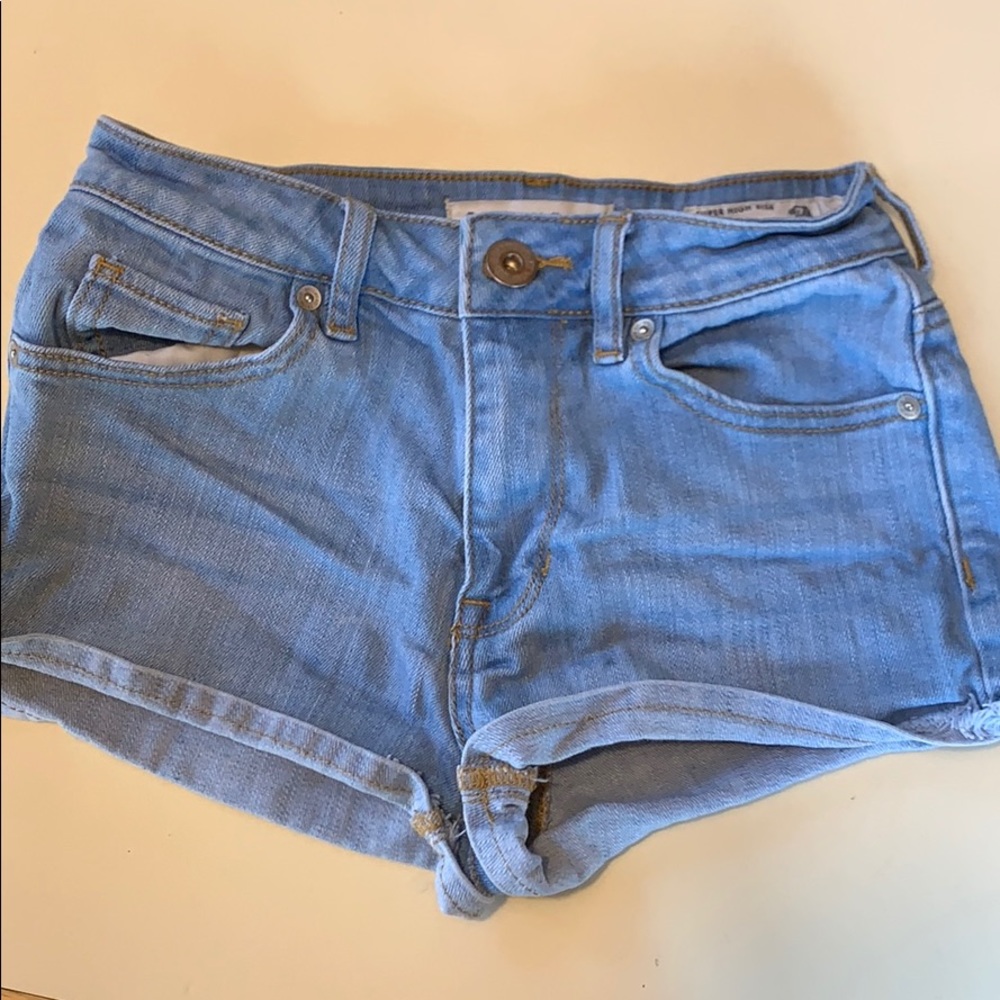 Super high rise shorty Jean shorts